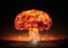 Mushroom cloud from a massive fiery explosion.