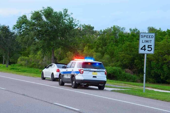 738975676 featured image Police car pulling over a white car