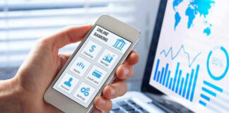 Person using smartphone for online banking