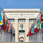 From Terrorist to President: UN’s Shocking Welcome United Nations building with numerous national flags outside