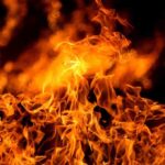 MAJOR Mayonnaise Meltdown Triggers Café Inferno Close up of vibrant flames against a dark background