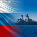 Moscow’s Arctic Power Play Shocks NATO Warship overlaid with the Russian flag