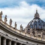 Pope Canonizes FORMER SATANIC PRIEST – Unprecedented! St Peters Basilica dome with statues and clouds