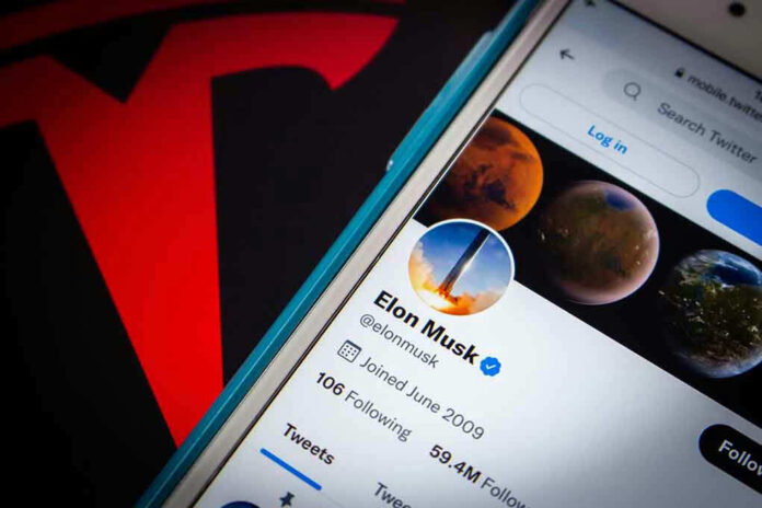 Phone screen showing Twitter profile with spacescapes