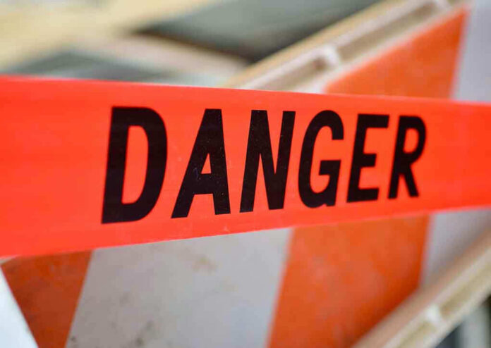 Red tape with the word Danger printed.