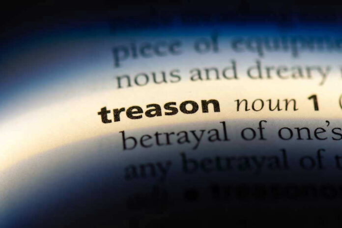 The word treason highlighted in a dictionary.