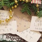 Conservative Couple’s Secret: 7 Resolutions for Success Handwritten New Year resolutions on paper surrounded by holiday decorations