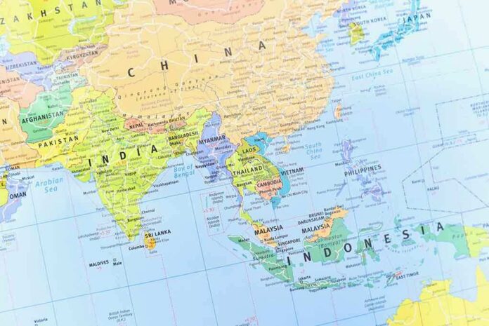 A detailed political map of Asia showing various countries and regions