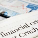 CATASTROPHIC Purge Guts Washington Post Close-up of a newspaper headline about a financial crisis