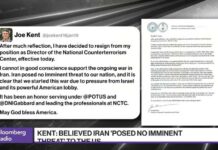 Top Counterterrorism Official Resigns in Protest of Iran War