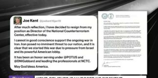 Top Counterterrorism Official Resigns in Protest of Iran War