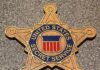 Golden badge of the United States Secret Service displayed on a surface
