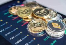 Crypto Scandal: $1B Funneled to IRAN! Cryptocurrency coins on a trading screen background.