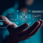 AI Dilemma: Vatican Challenges Autonomous Warfare Hand holding digital AI and ChatGPT graphics.