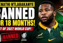 Rugby Star’s Self-Sabotage: 18-Month Ban! Springboks Star Asenathi Ntlabakanye BANNED For 18 Months! 😱 Out Of Rugby World Cup 2027?