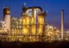 Moscow’s ‘Impenetrable’ Sky Put to Shame An industrial facility with illuminated structures at night