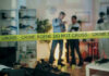 Guilty Bombshell In Gilgo Beach Crime scene with tape and investigators examining evidence.