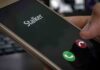 Smartphone showing an incoming call with decline and accept buttons