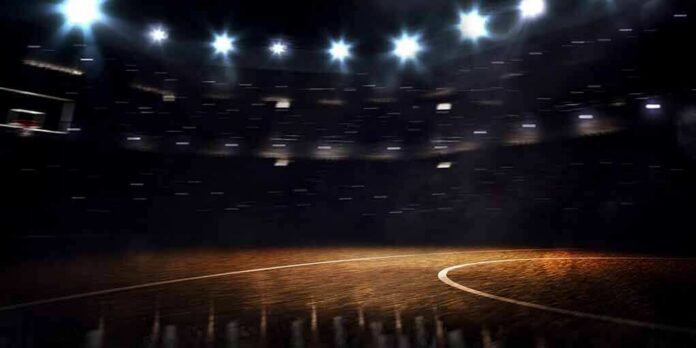 shutterstock_1024781668 Basketball court under bright arena lights