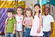 Gender Policy Uproar Slams YMCA Five children standing together in a playground setting, smiling at the camera