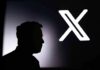 silhouette of a person beside a large X logo