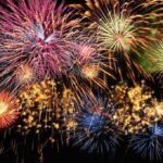 Patriotism Showdown Hits Independence Mall Colorful fireworks exploding in the night sky