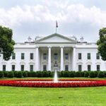 Video Urges People to Storm the White House and Kill Trump The White House with fountain and red flower bed