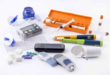 Ozempic Users Blindsided By Vape Spiral Diabetes management tools and supplies on a white surface