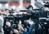 Paris Meltdown: Women Ordered Off The Floor Broadcast cameras on tripods at a press event
