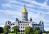High Court Freezes Missouri Power Play Connecticut State Capitol building with a golden dome and surrounding greenery