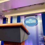 Iran Showdown Looms At White House Podium in White House press briefing room