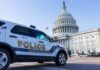 Police SUV parked near the United States Capitol building