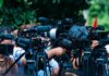 Build The Wall… On WhiteHouse.gov? TV news cameras crowding together at an outdoor event
