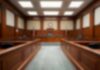 Texas Jury Drops HAMMER — Triple Life For Ex-Cop Empty courtroom with wooden benches and judge's bench