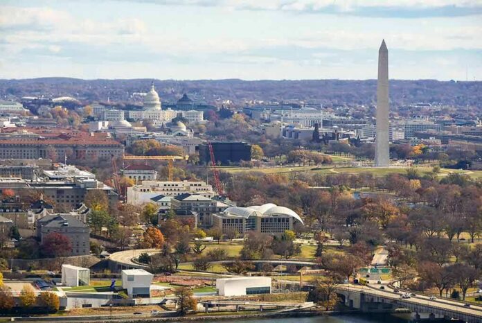 Washington Monument and U.S. Capitol across the National Mall
