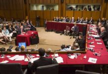 Classified Access Fight Explodes in Michigan Patrick Leahy and Samuel Alito at a Senate hearing with committee and press present
