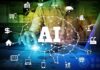 Anthropic Alarm: Ten-Year Doomsday? AI network diagram over a person using a laptop