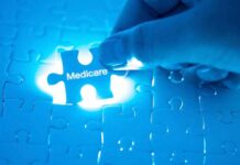 Hand placing a puzzle piece labeled Medicare