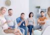 Viral Chemo Stat Misleads Millions Support group meeting with six adults seated in a circle