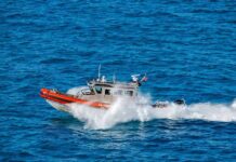 Drug Boat Claim – No Receipts, Just Wreckage coast guard patrol boat speeding across open ocean