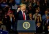 Trump Blitz Begins: 32 Days, No Mercy Donald Trump speaking at a rally behind a presidential podium