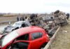 Deadly Chase Ends In LIFE Sentence Overturned truck and damaged cars after highway crash