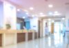hospital reception area with bright lighting
