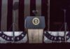 Trump Drops Muslim Brotherhood Bomb Presidential podium with microphones and teleprompters